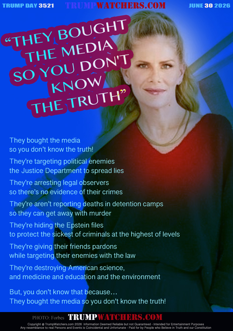 They bought the media so you don’t know the truth!

They’re targeting political enemies with the Justice Department to spread lies
They’re arresting legal observers so there’s no evidence of their crimes
They’re aren’t reporting deaths in detention camps so they can get away with murder
They’re hiding the Epstein files to protect the sickest of criminals at the highest of levels
They’re giving their friends pardons while targeting their enemies with the law
They’re destroying American science, and medicine and education and the environment

But, you don’t know that because…
They bought the media so you don’t know the truth!